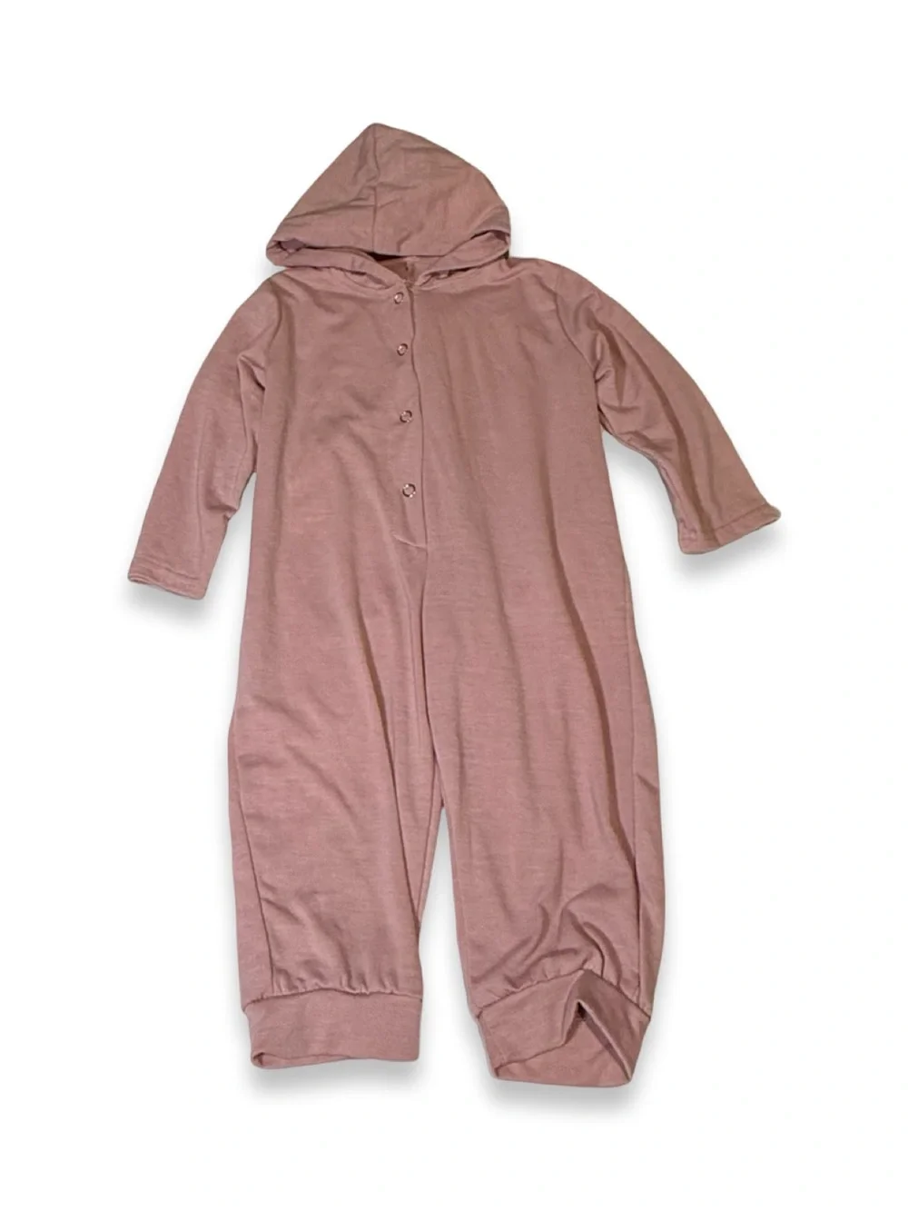 Kids Pink Dino Hooded One-Piece